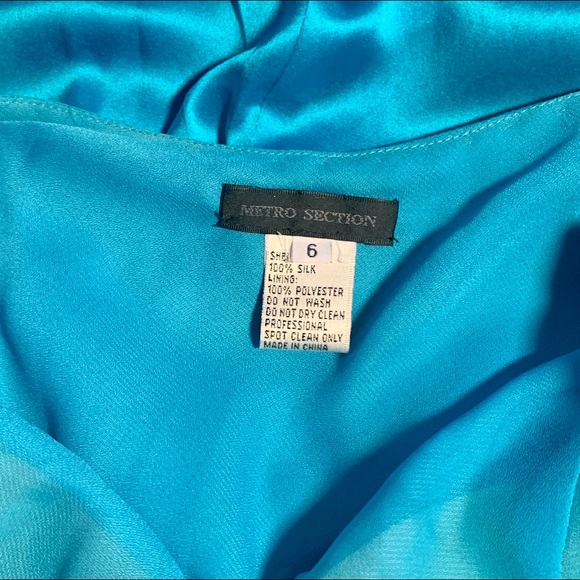 Silk Turquoise Dance Party Dress by Metro Section - Picture 6 of 9
